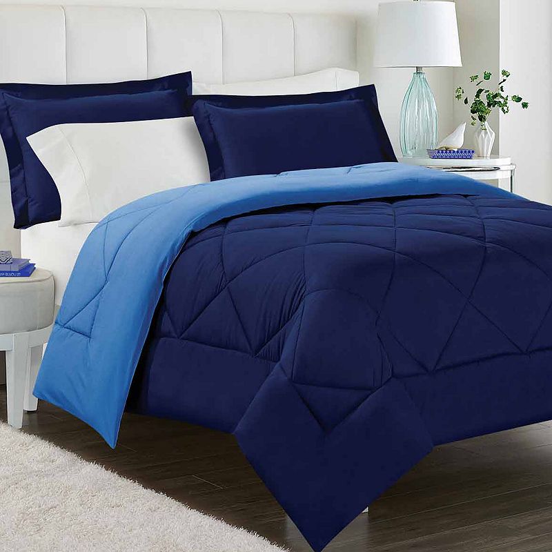 84921652 Swift Home Reversible Comforter Set, Blue, Twin sku 84921652