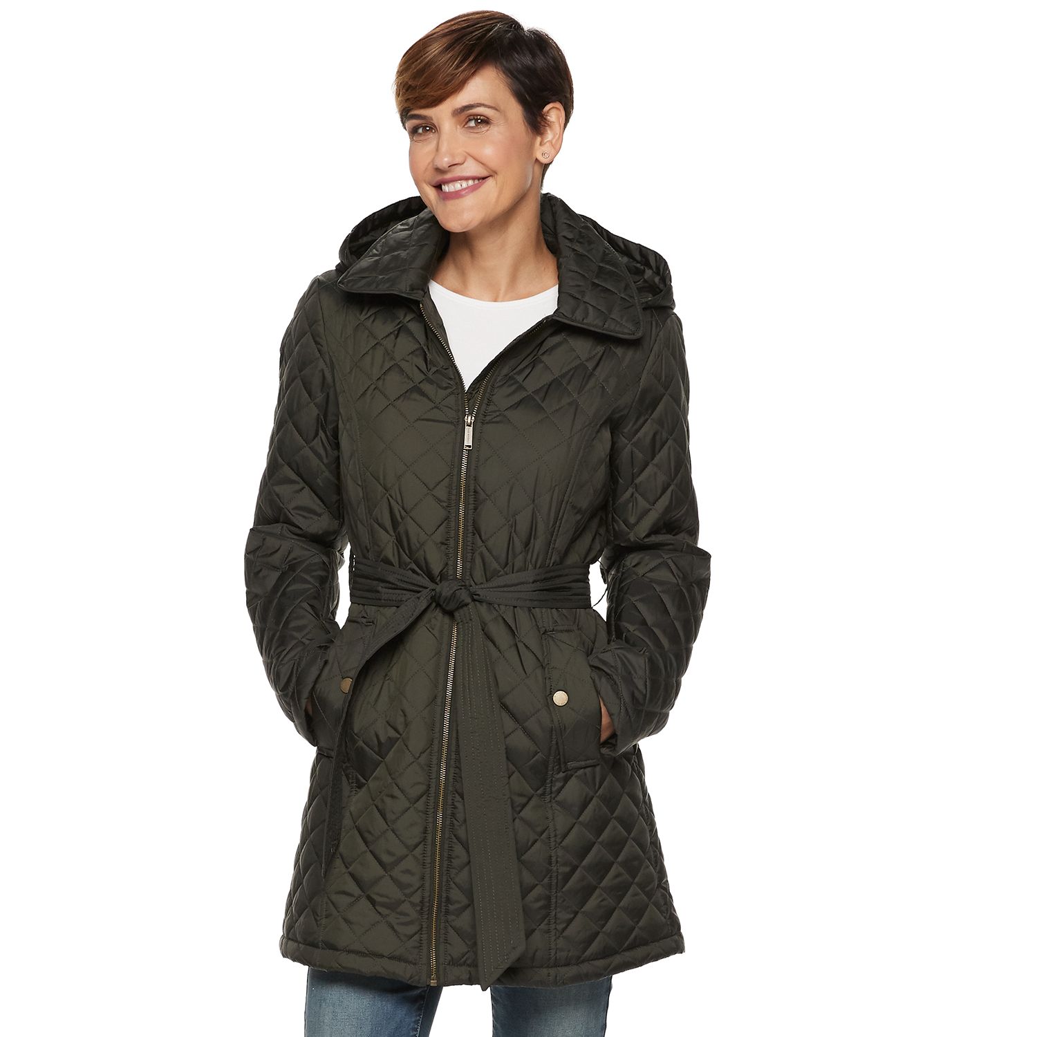women's tower by london fog hooded puffer heavyweight jacket