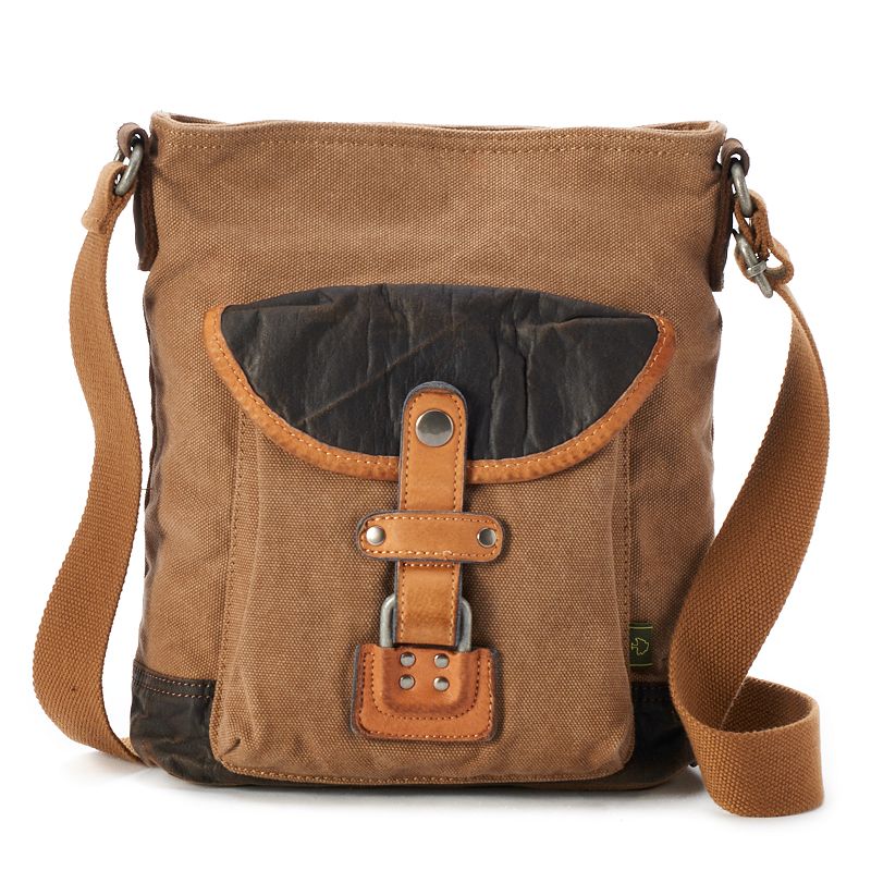 The Same Direction Tapa Two-Tone Canvas Crossbody Bag, Med Brown