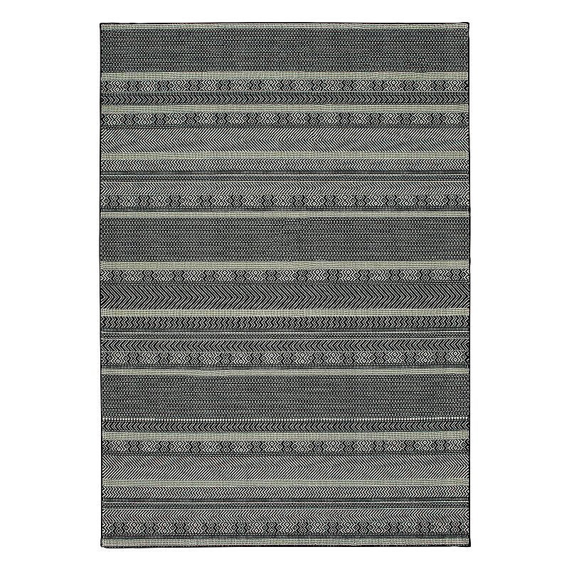 StyleHaven Leo Geometric Stripes Rug, Black, 8X11 Ft