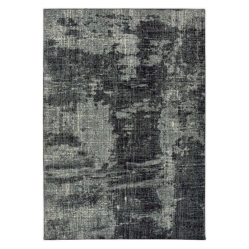 StyleHaven Leo Distressed Abstract Rug, Black, 8X11 Ft