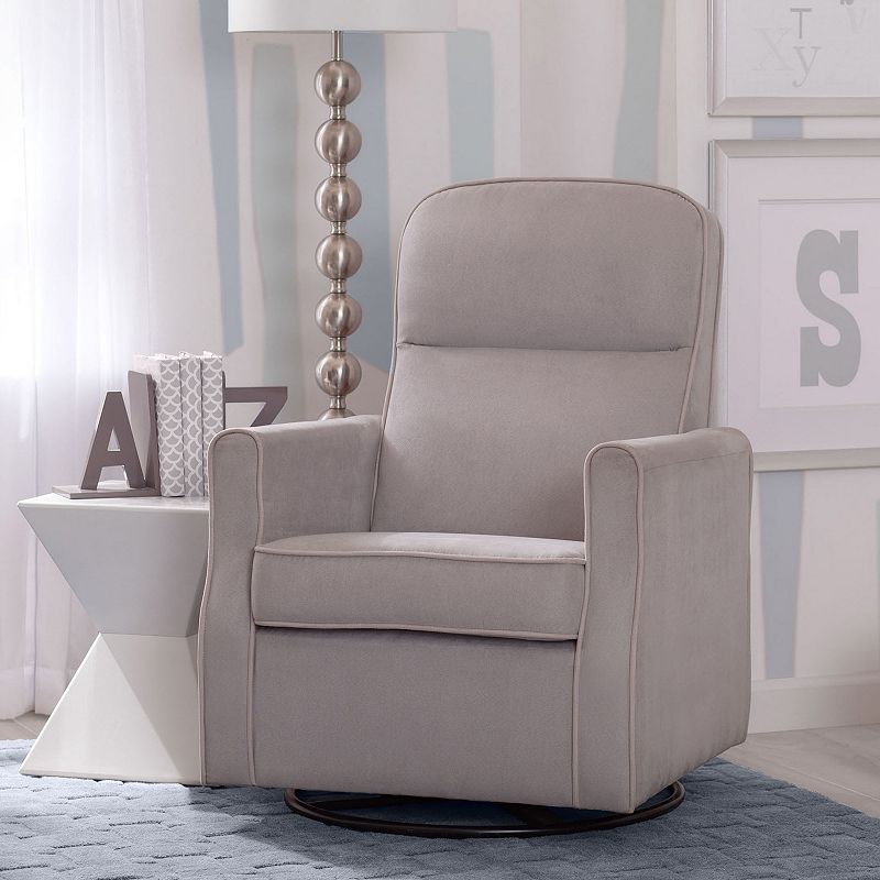 Delta Children Clair Glider Swivel Rocker Chair, Grey, INFANT