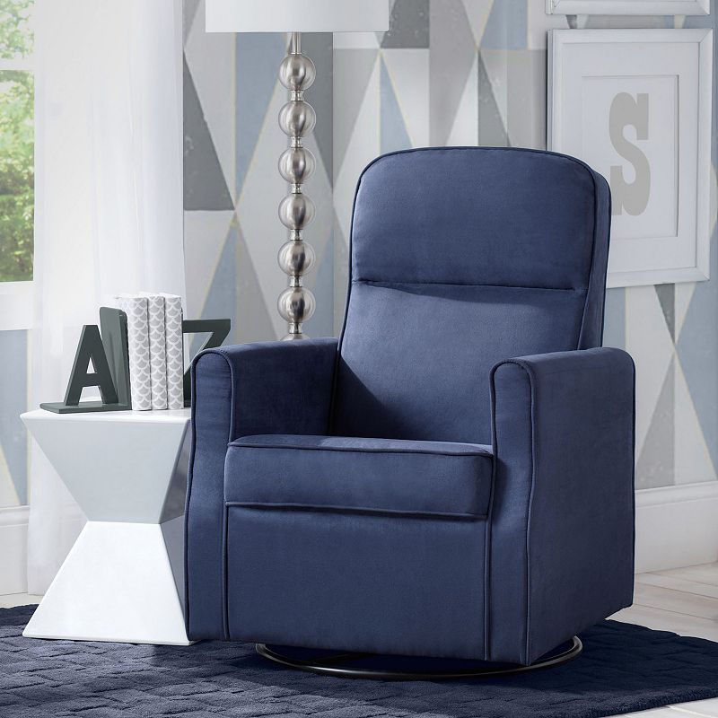 Delta Children Clair Glider Swivel Rocker Chair, Blue, INFANT