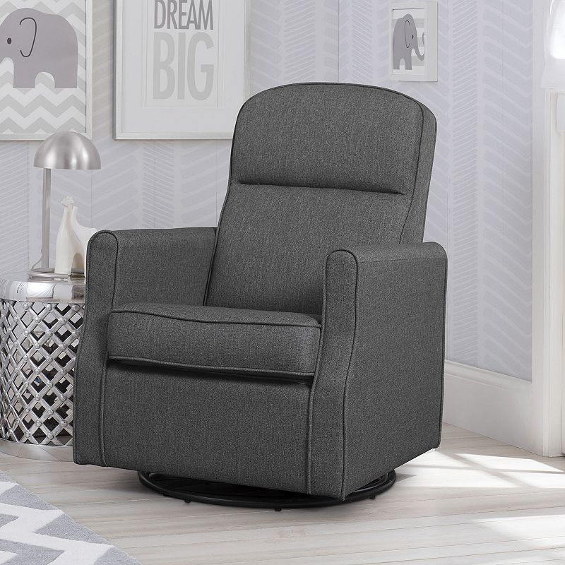 Delta Children Blair Slim Nursery Glider Swivel Rocker Chair - Charcoal