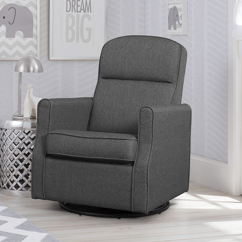 Delta Children Blair Glider Swivel Rocker Chair, Dark Grey, INFANT