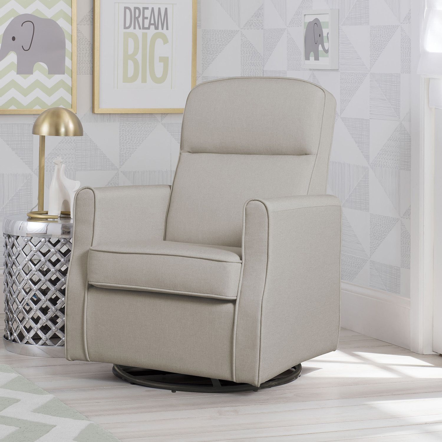 delta children clair slim glider nursery chair