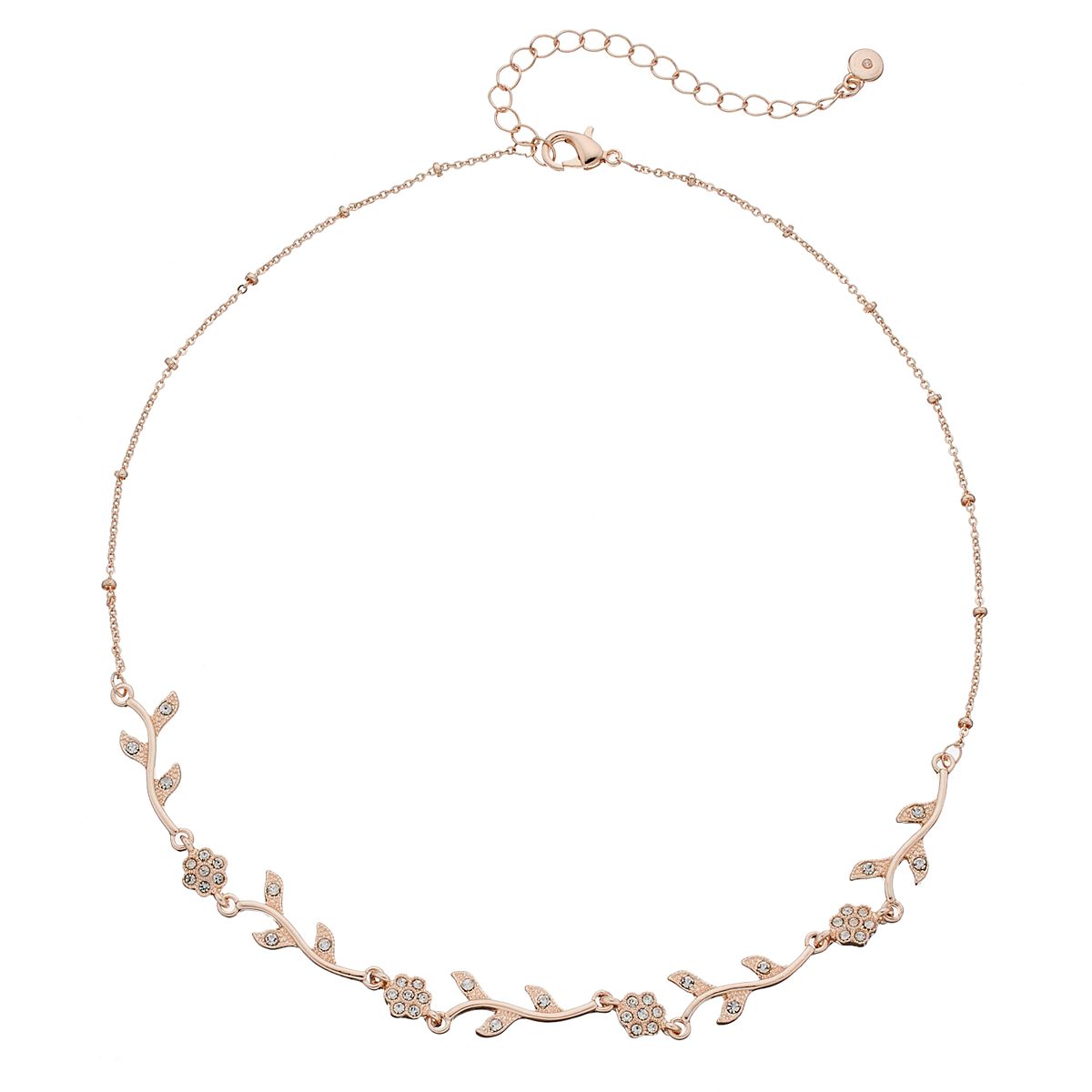 LC Lauren Conrad Simulated Crystal Flower & Vine Necklace | Kohls