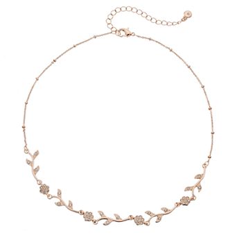 LC Lauren Conrad Simulated Crystal Flower & Vine Necklace