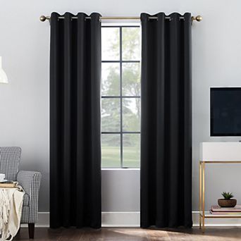 Sun Zero Oslo 100% Blackout Theater Grade Solid Grommet Single Curtain Panel