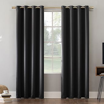 Sun Zero Oslo 100% Blackout Theater Grade Solid Grommet Single Curtain Panel