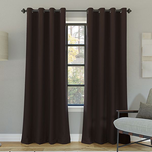 Sun Zero Oslo 100% Blackout Theater Grade Solid Grommet Single Curtain Panel - Dark Chocolate (52X95)