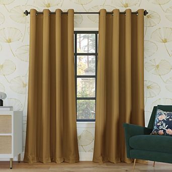 Sun Zero Oslo 100% Blackout Theater Grade Solid Grommet Single Curtain Panel