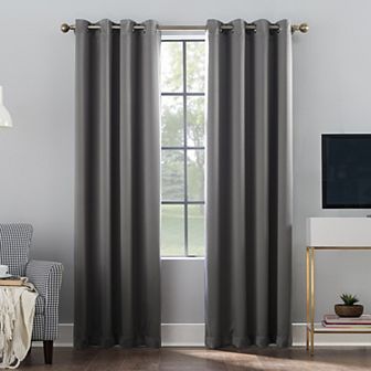Sun Zero Oslo 100% Blackout Theater Grade Solid Grommet Single Curtain Panel