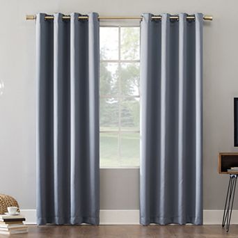 Sun Zero Oslo 100% Blackout Theater Grade Solid Grommet Single Curtain Panel
