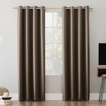 Sun Zero Oslo 100% Blackout Theater Grade Solid Grommet Single Curtain Panel