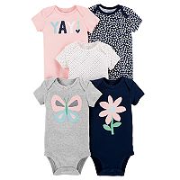 10-Count (2 x 5-Pack) Carter's Infant Baby Girl or Boy Bodysuits (various)