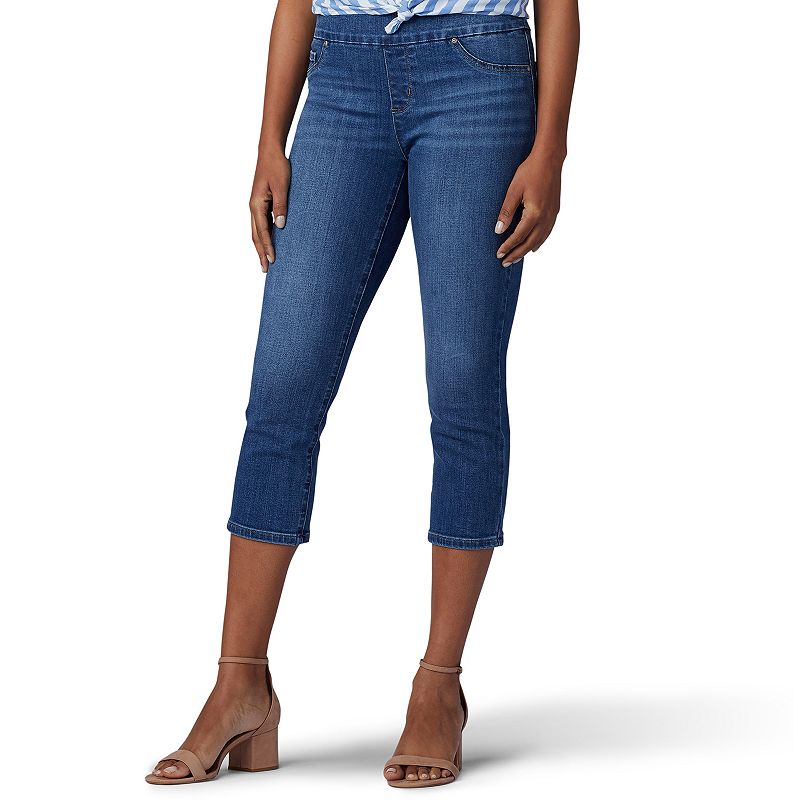 UPC 191057244261 product image for Women's Lee Pull-On Skinny Capri Jeans, Size: 10 Avg/Reg, Dark Blue | upcitemdb.com