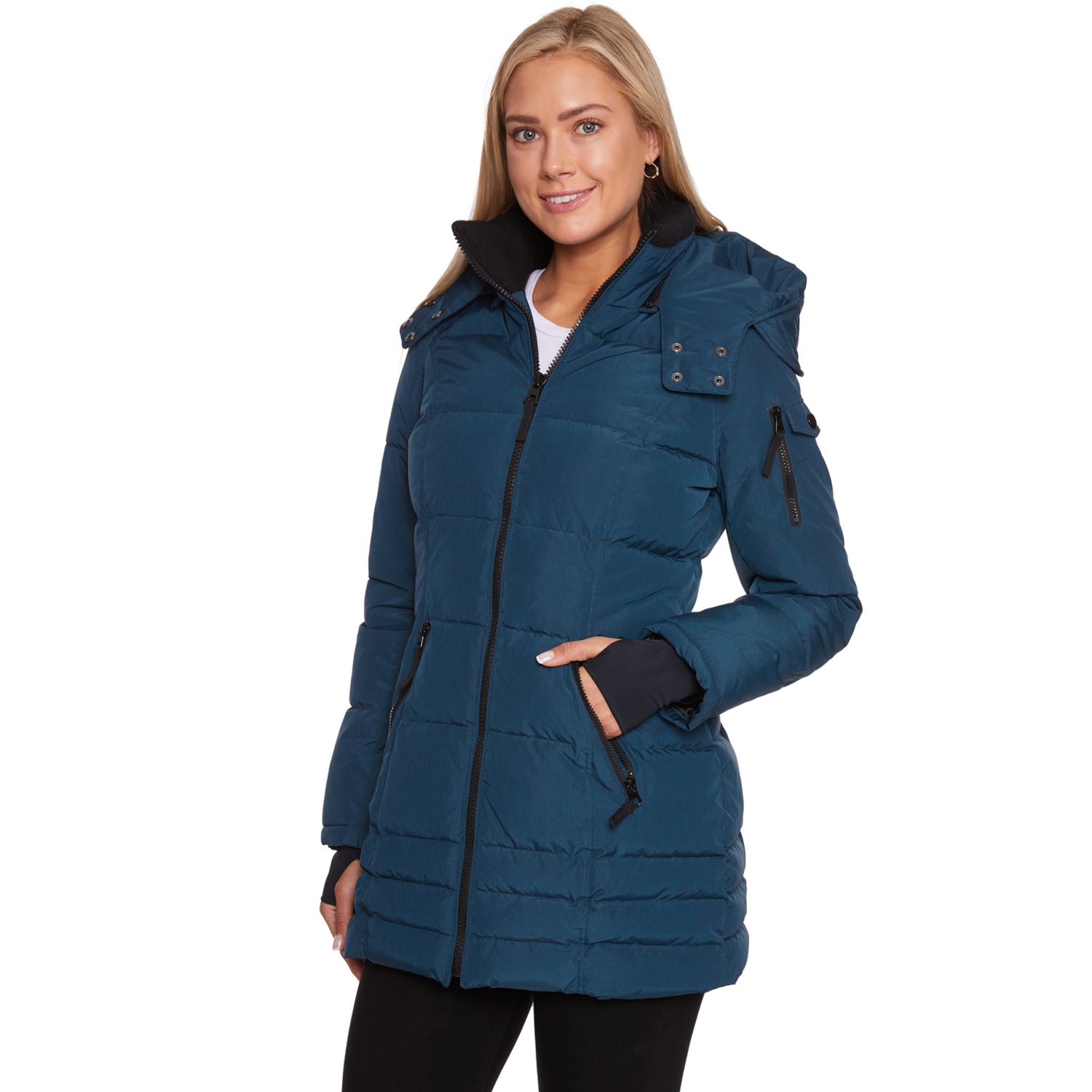 women's halitech hooded heavyweight puffer jacket