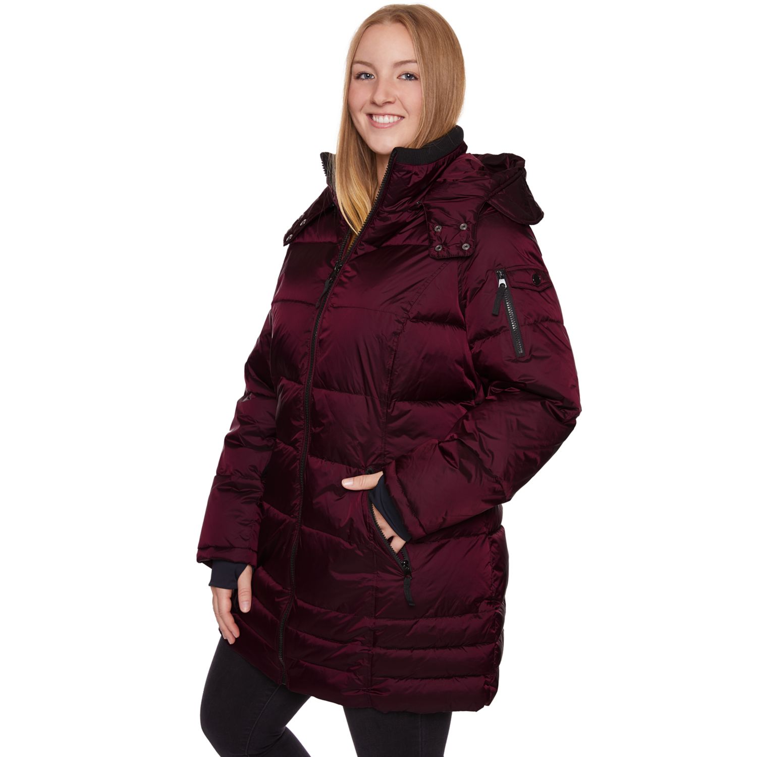 plus size puffer jacket with hood