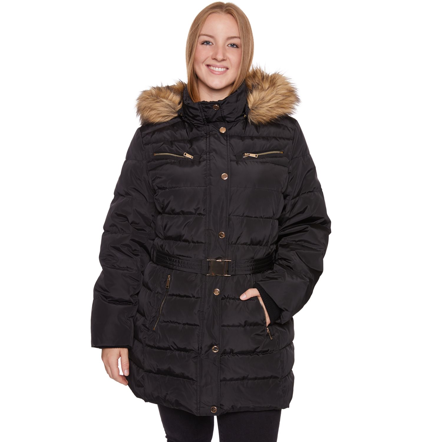 plus size hooded puffer jacket