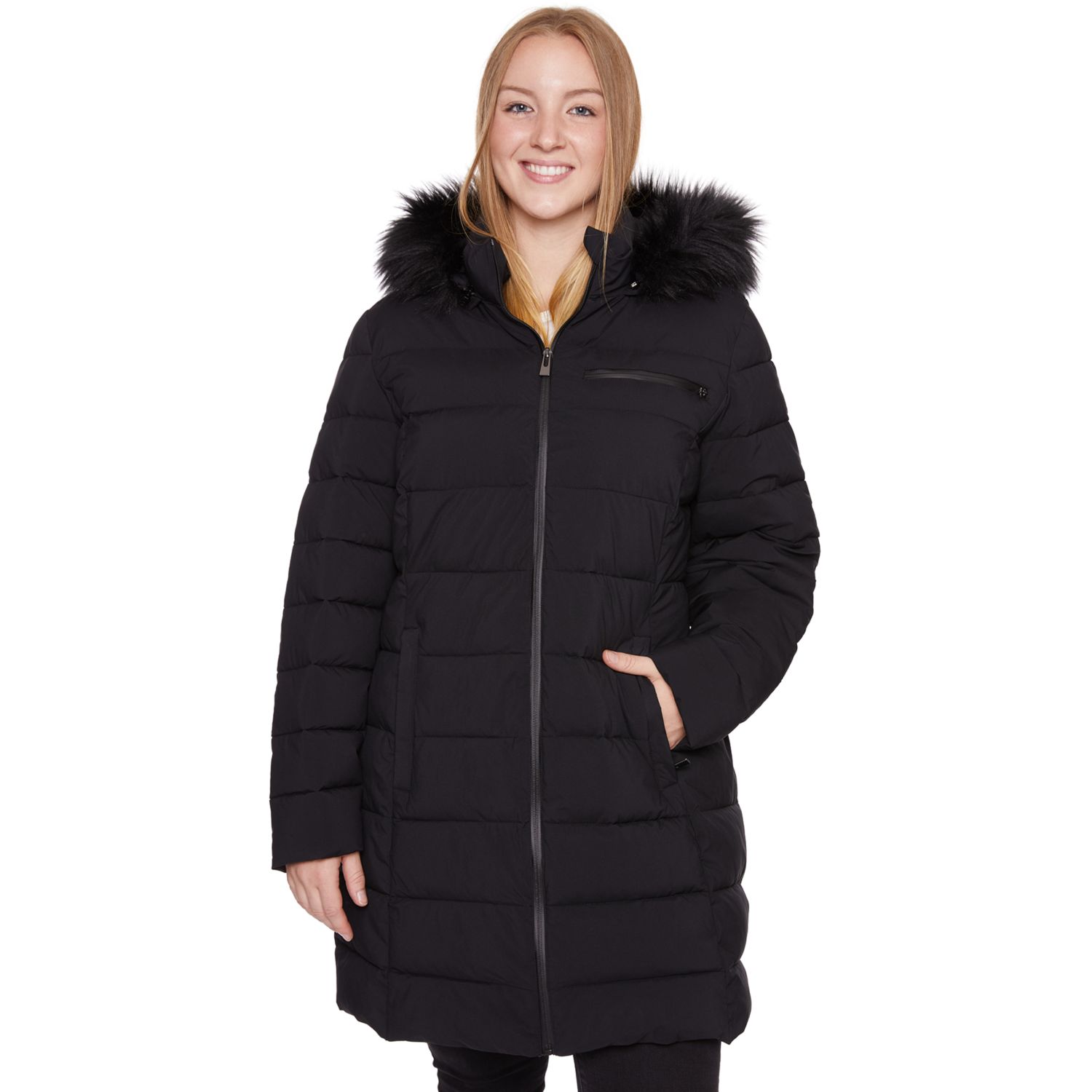 plus size puffer coat with fur