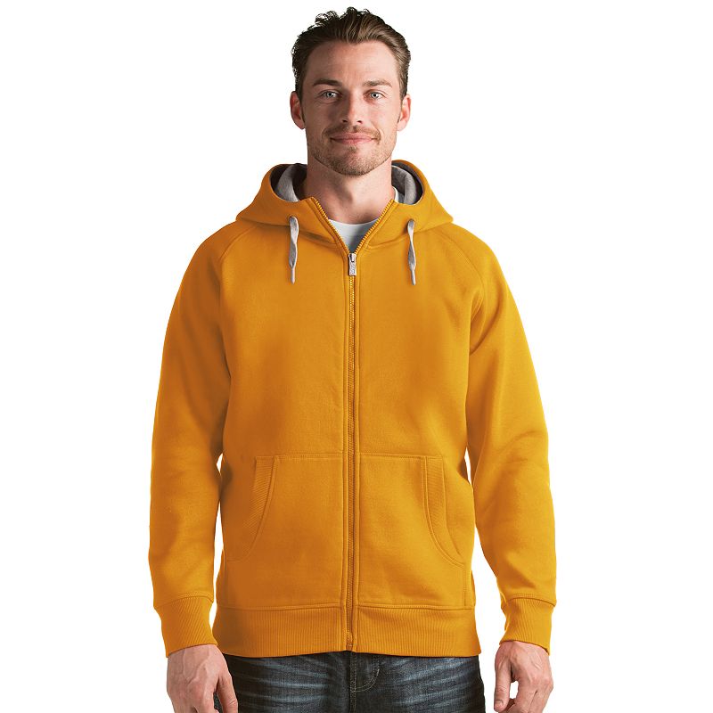 Mens Antigua Victory Full-Zip Hoodie, Size: Small, Gold
