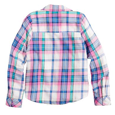 Girls 7-16 & Plus Size SO® Plaid Button-Down Shirt