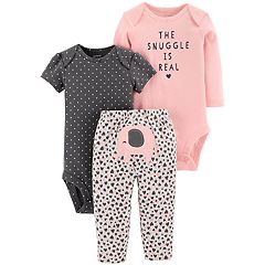 Baby Girl Carters  Piece Elephant Bodysuit Pants Set