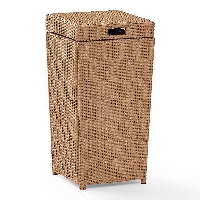 Crosley Furniture Palm Harbor Patio Wicker Trash Can