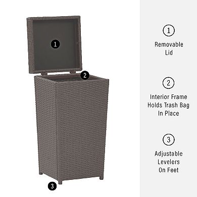 Crosley Palm Harbor Patio Wicker Trash Can