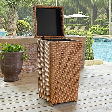 Crosley Furniture Palm Harbor Patio Wicker Trash Can