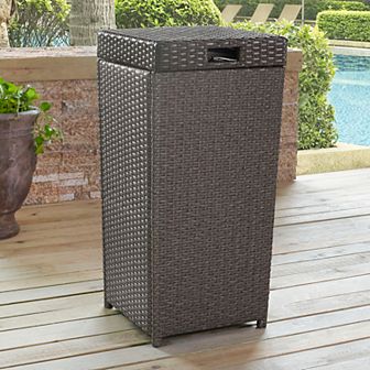 Crosley Palm Harbor Patio Wicker Trash Can