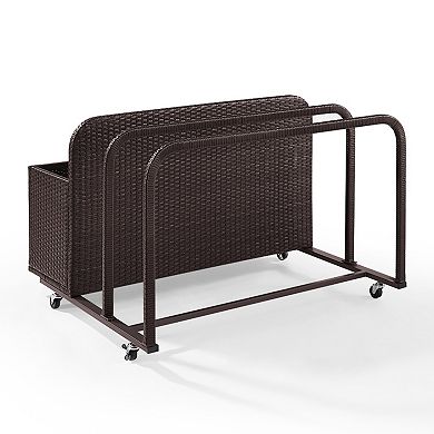 Crosley Palm Harbor Patio Wicker Float Caddy Storage Bin