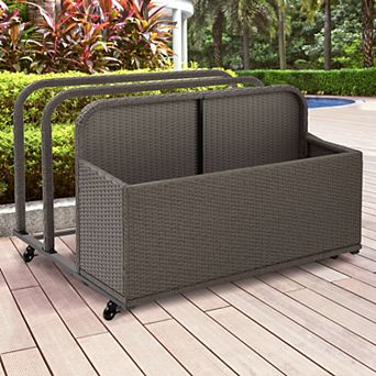 Crosley Palm Harbor Patio Wicker Float Caddy Storage Bin
