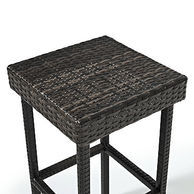 Crosley Furniture Palm Harbor Patio Wicker Counter Stool 2-piece Set