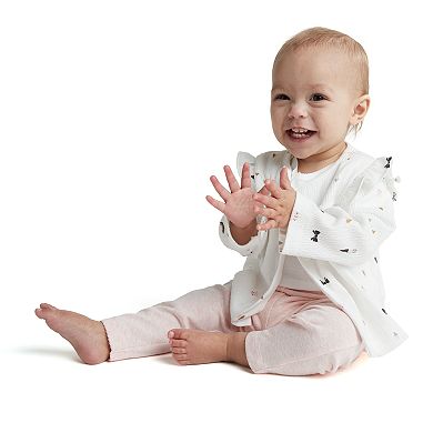 Baby Girl Carter's "Love You" Bodysuit, Print Cardigan & Pants Set