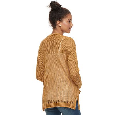 Juniors Mudd Open Work Cardigan