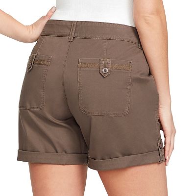 Women s Gloria Vanderbilt Misha Twill Button Tab Shorts