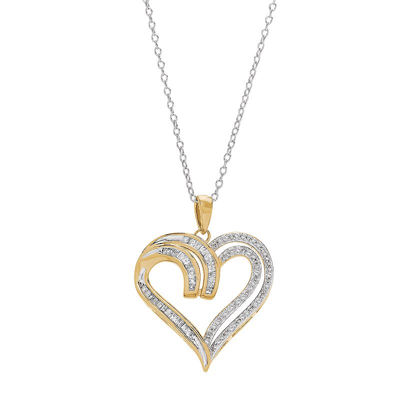Two Hearts Forever 1 1/4 Carat T.W. Diamond Heart Pendant Necklace, Women