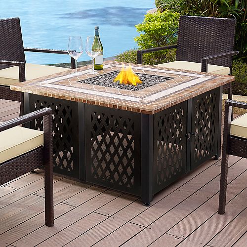 Crosley Furniture Tucson Outdoor Fire Pit Coffee Table