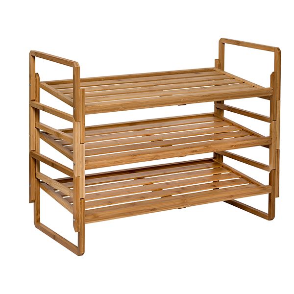 Honey Can Do 3 Tier Nesting Bamboo Shoe Rack