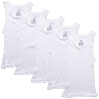 Boys Hanes® 5 Pack Ultimate White Tank Undershirt