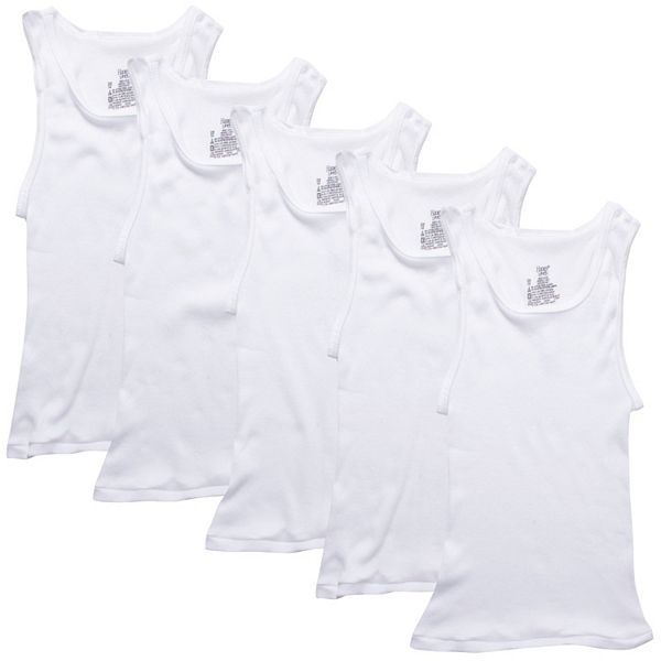 Boys 420 Hanes Ultimate® 5Pack Tagless Tank Tops with Cool Comfort®
