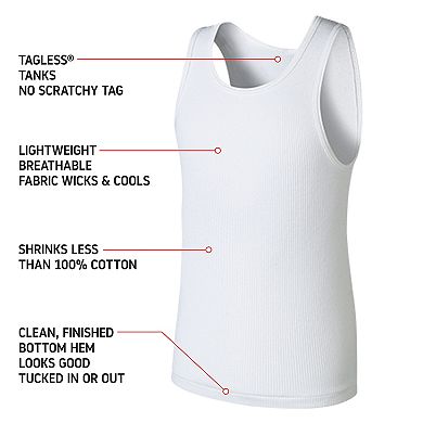 Hanes Ultimate Boys' 5-Pack Soft & Lightweight White Tank Undershirt