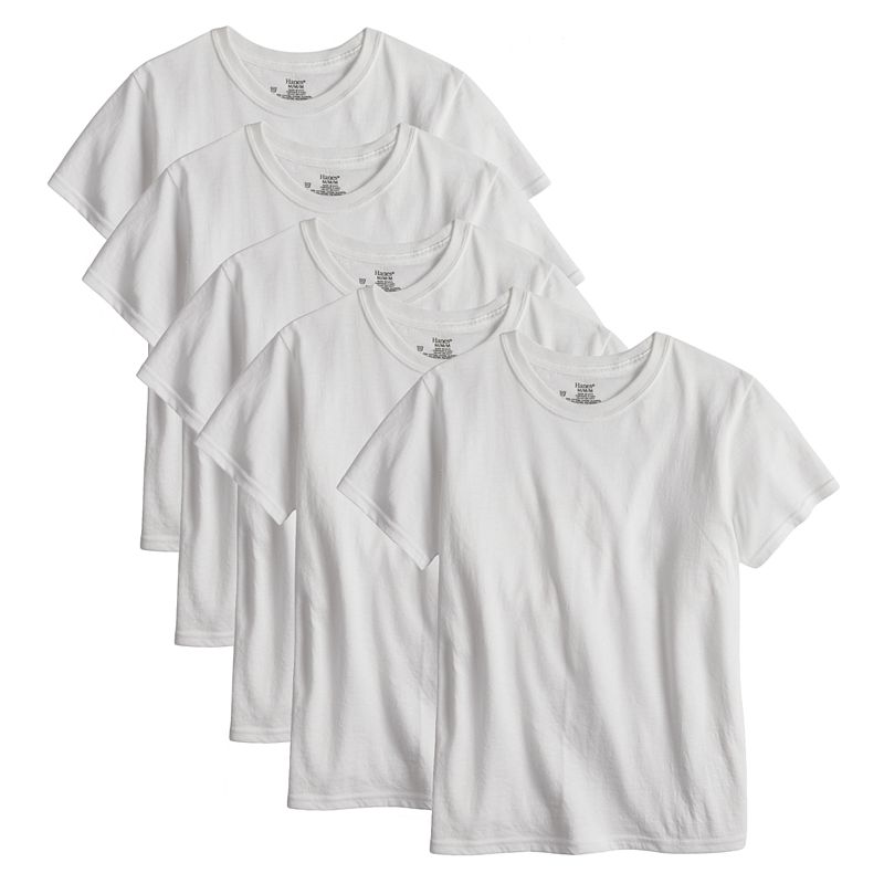 UPC 738994525123 product image for Hanes Ultimate Boys' 5-Pack Moisture-Wicking White Crewneck Undershirt, Boy's, S | upcitemdb.com