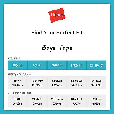 Boys Hanes® 5 Pack Ultimate Moisture Wicking White Crewneck Undershirt