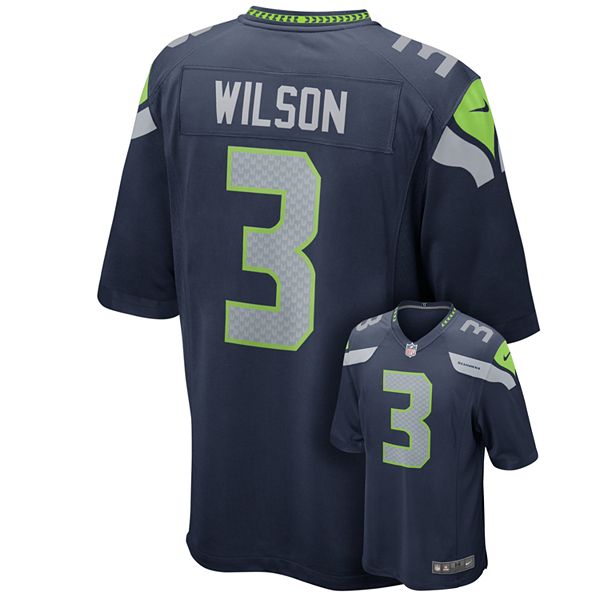 Men's Nike Seattle Seahawks Russell Wilson Game NFL Replica Jersey