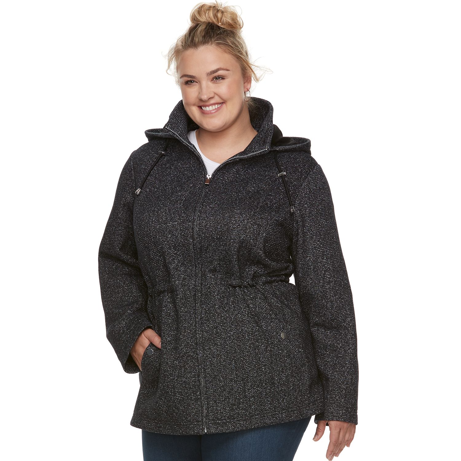 women's plus size hooded fleece jacket