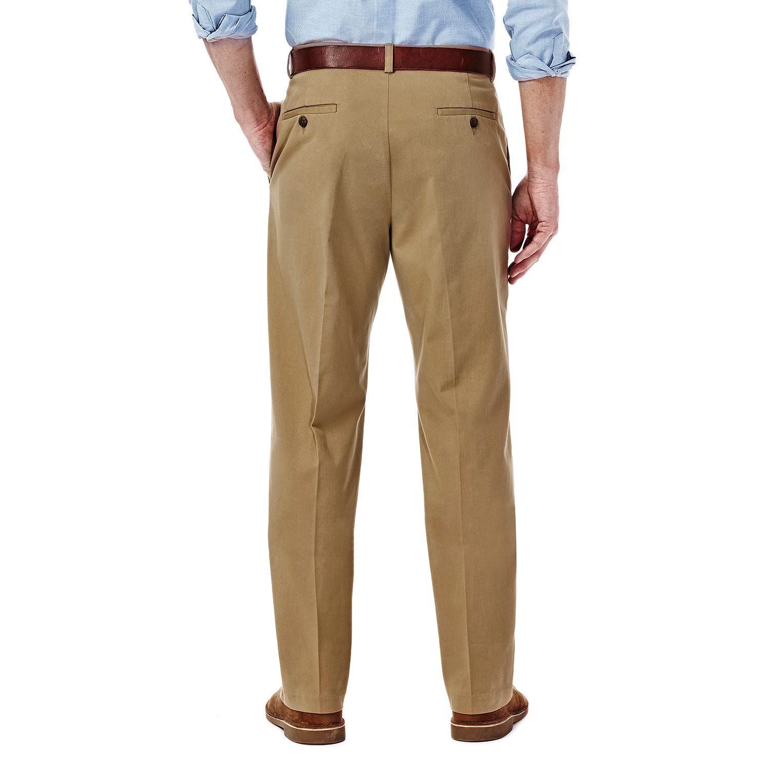 J.M. Haggar Men's Classic Fit Stretch Chino Pants – Luxury Comfort Flat Front Casual Pant