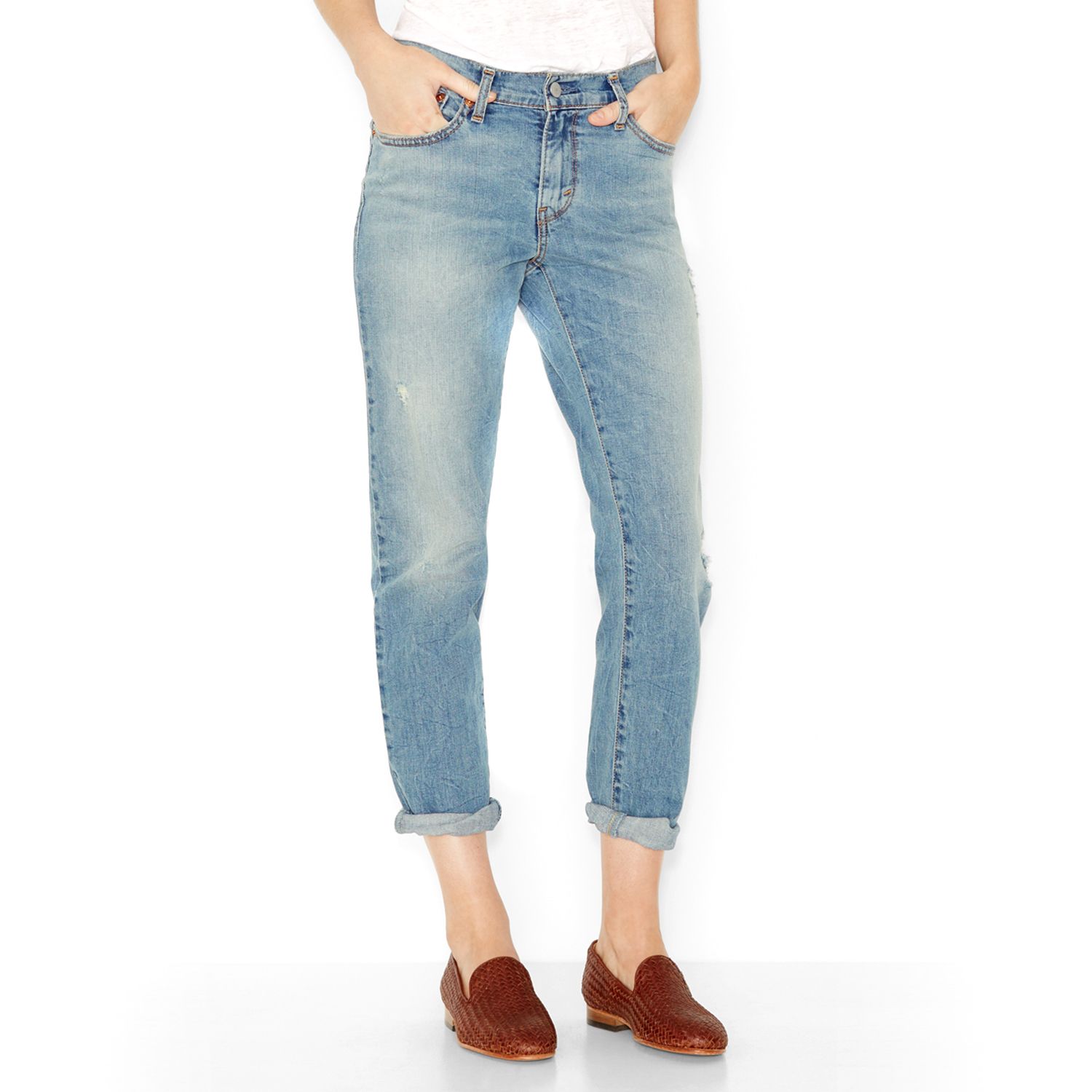 levi's cuffed boyfriend jeans